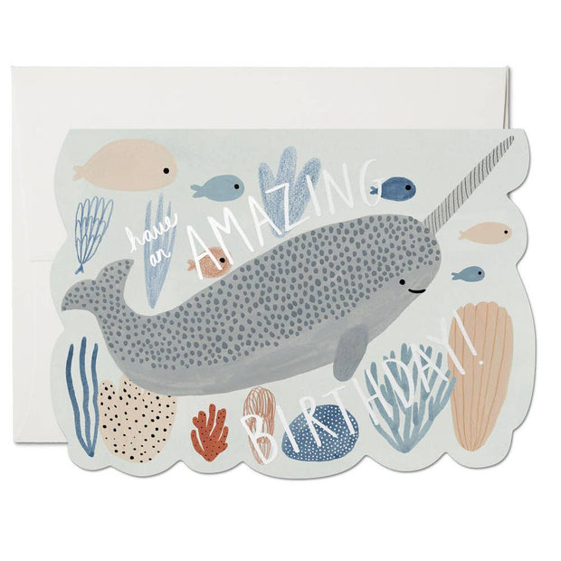 Red Cap Cards - Narwhal Birthday
