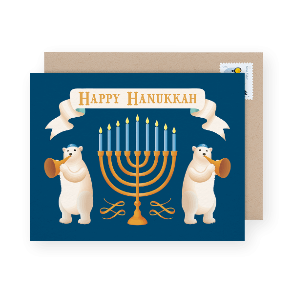 Polar Bears Hanukkah Card