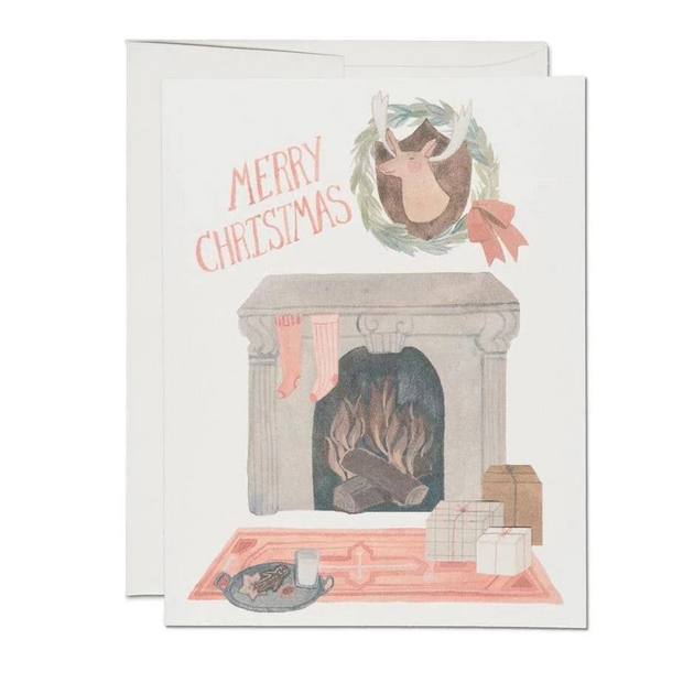 Red Cap Cards - Christmas Fireplace